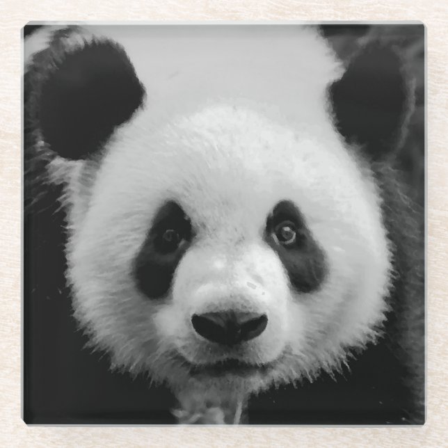 Panda Pop Art Glasuntersetzer (Vorderseite)