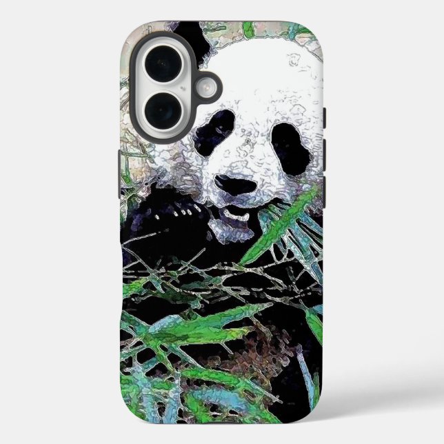 Panda Pop Art iPhone 16 Hülle (Rückseite)