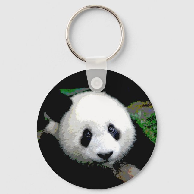 Panda Pop Art Schlüsselanhänger (Vorderseite)