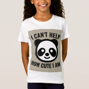 PANDA PORTER FILLES ENFANTS CUTE T-SHIRTS FUNNY