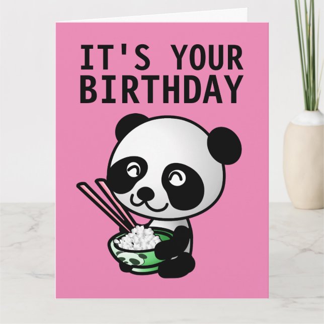 PANDA PORTEZ UNE CARTE D'ANNIVERSAIRE AMUSANTE (Devant)