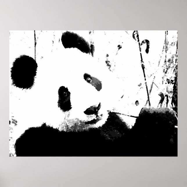 Panda Posters - Black & White Panda Face Poster (Vorne)