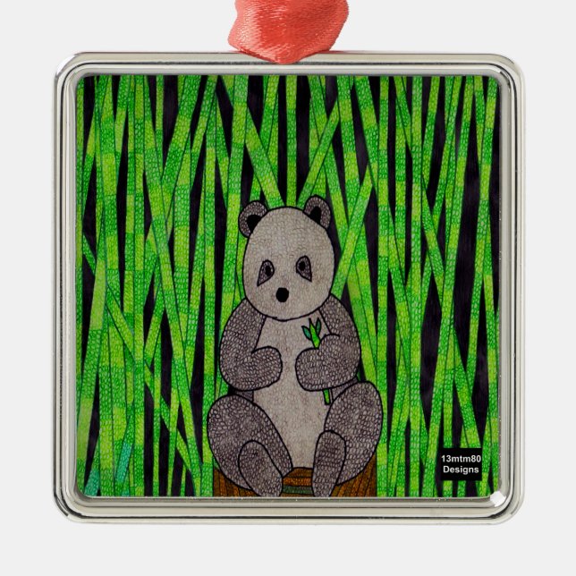 Panda - Premium Ornament Aus Metall (Vorne)