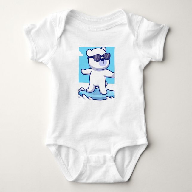 Panda Print Baby Bodysuit Strampler (Vorderseite)