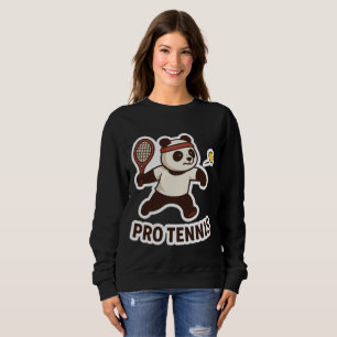 Panda Pro Tennis Sticker - Niedliches Sportdesign Sweatshirt