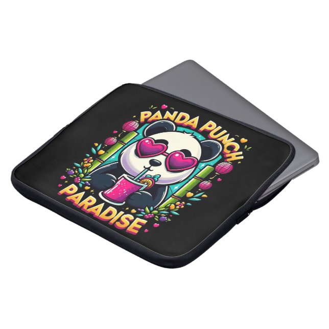 Panda Punch Paradise Bliss Laptopschutzhülle (Vorne Oben)