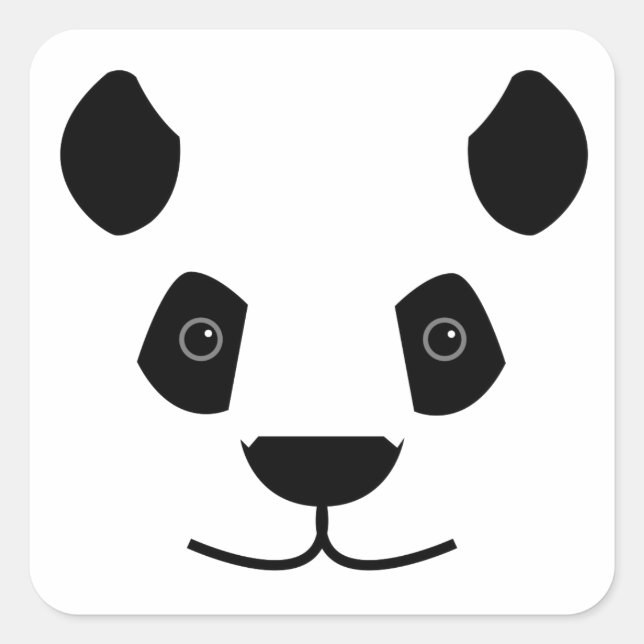 Panda Quadratischer Aufkleber (Vorderseite)