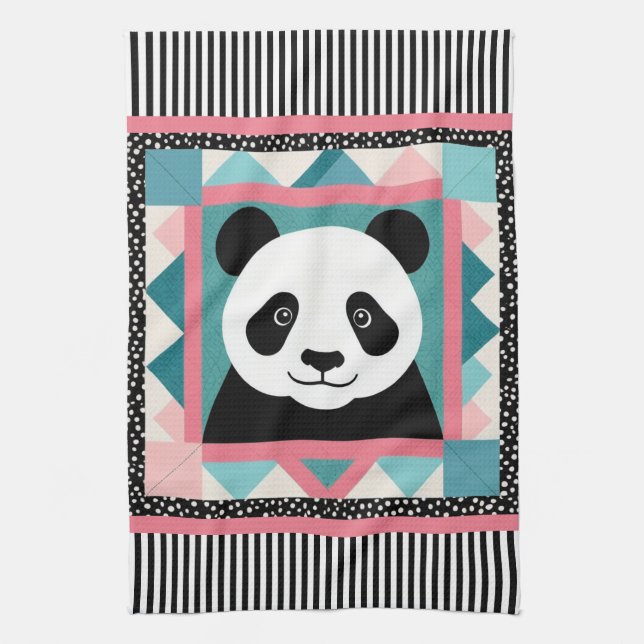 Panda Quilt Geschirrtuch (Vertikal)