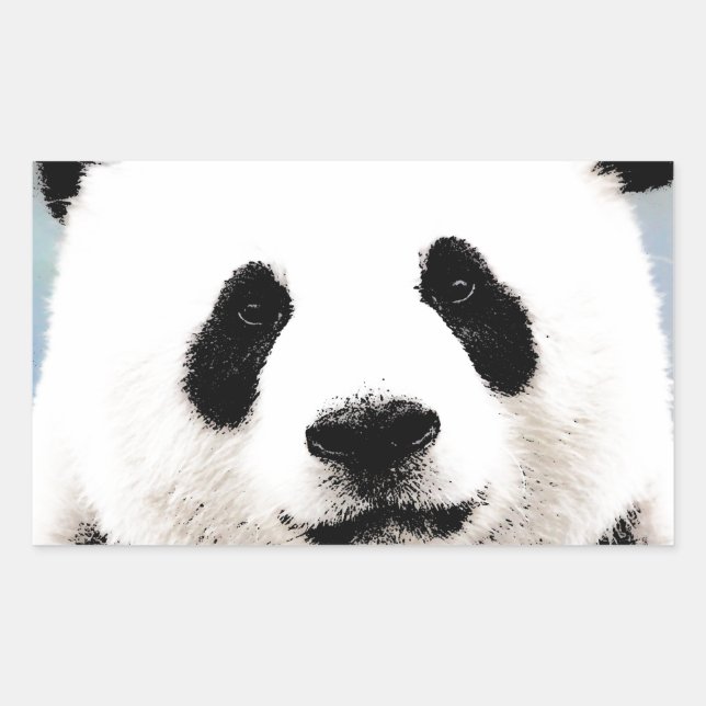 Panda Rechteckiger Aufkleber (Vorderseite)