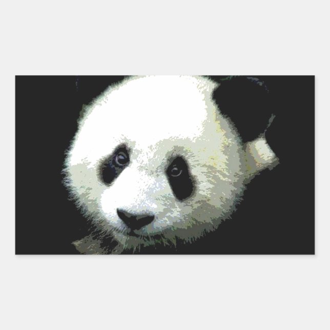 Panda Rechteckiger Aufkleber (Vorderseite)