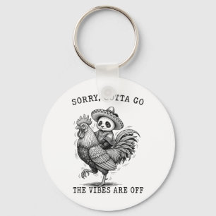 Panda Reitet auf Huhn, Sorry, Muss Los, Vibes Stim Schlüsselanhänger