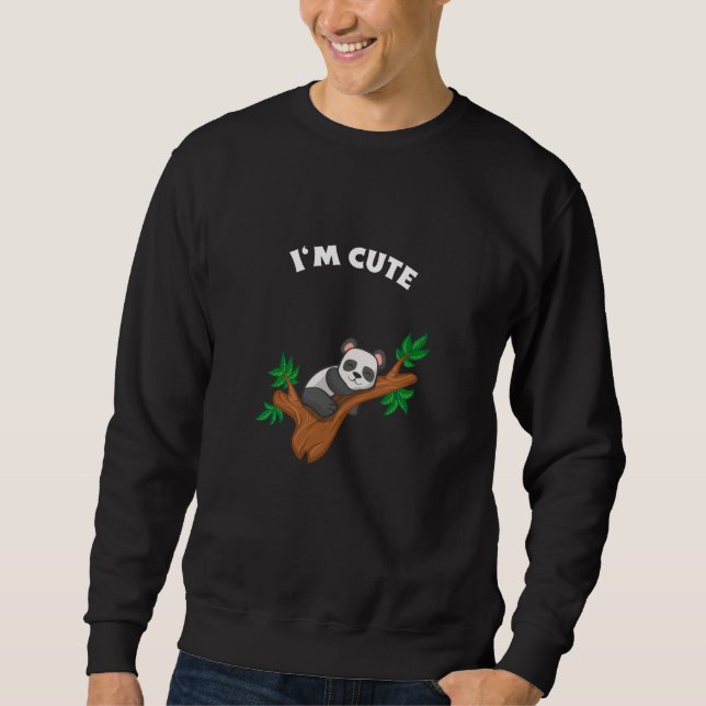 Panda Relaxing - Ich bin Niedlich Sweatshirt (Vorderseite)