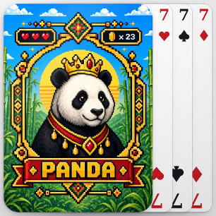 Panda Retro 8-Bit Pixelkunst Spielkarten