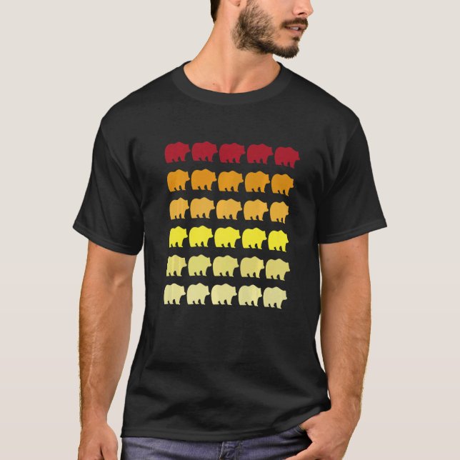 Panda Retro-Tiermuster   T-Shirt (Vorderseite)