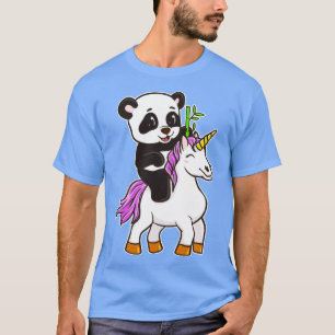 Panda Riding Unicorn Niedlich Magical T-Shirt