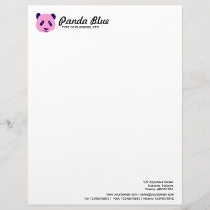 Panda - Rosa Briefbogen