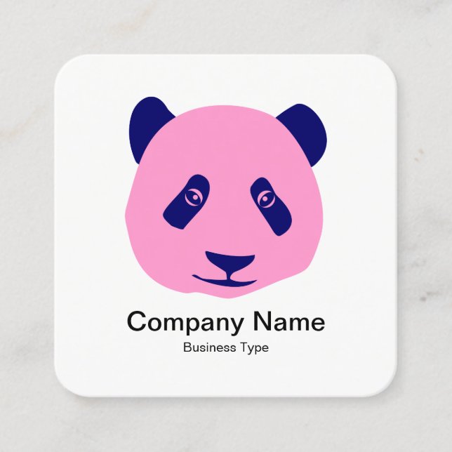Panda - Rosa Quadratische Visitenkarte (Vorderseite)