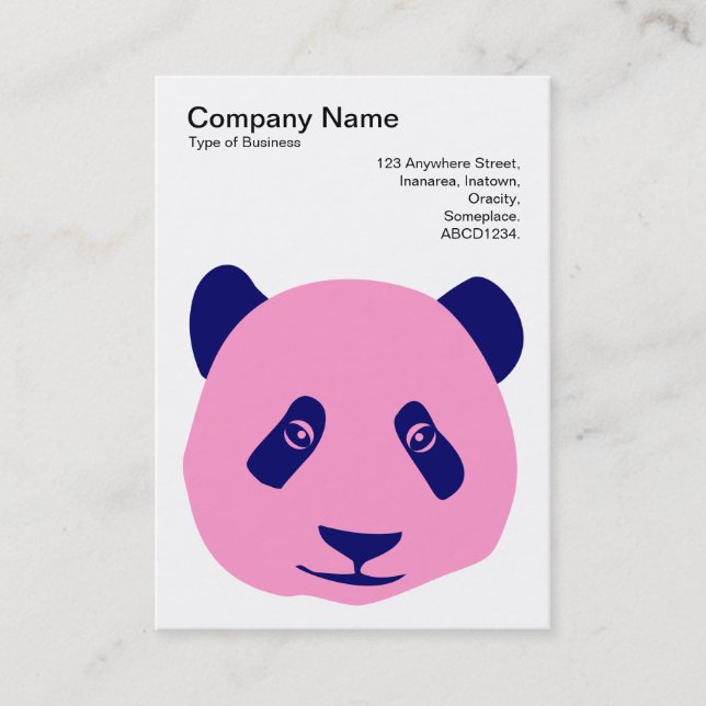 Panda - Rosa und Blau Visitenkarte (Vorderseite)
