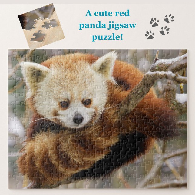 Panda rouge mignonne sur SnowTree Jigsaw Puzzle (A cute red panda jigsaw puzzle, great for animal lovers!)