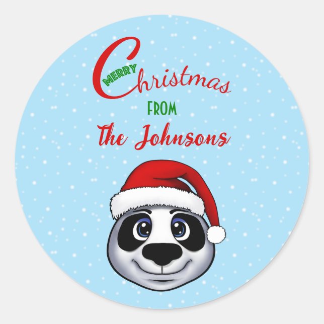 Panda Runder Aufkleber (Vorderseite)