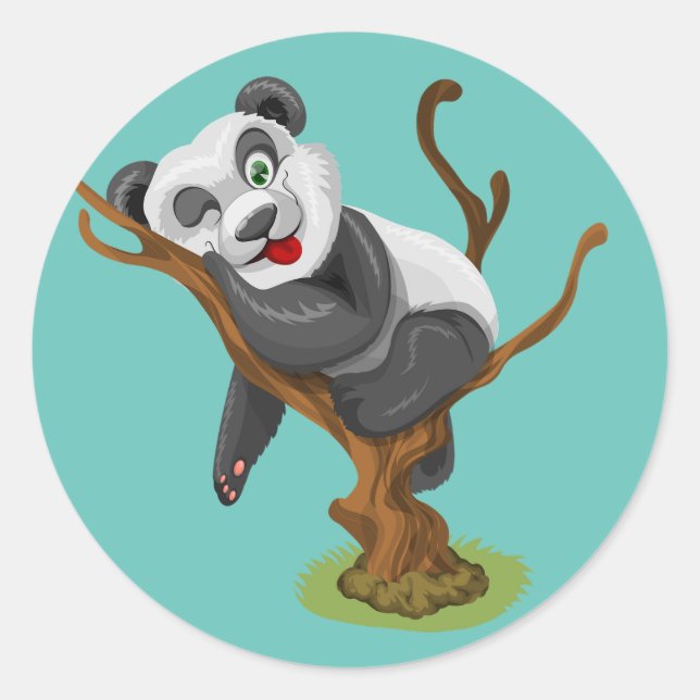 Panda Runder Aufkleber (Vorderseite)