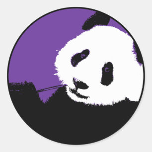 Panda. Runder Aufkleber
