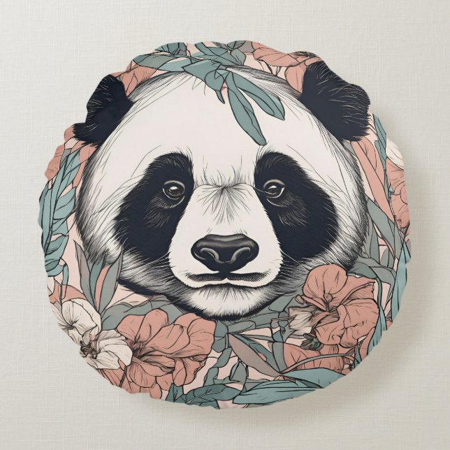 PANDA RUNDES KISSEN (Vorderseite)