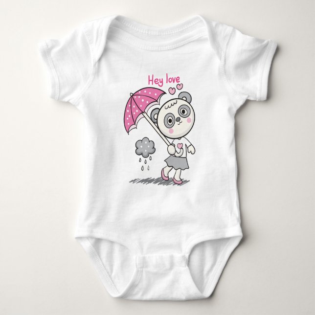 Panda-Schirm  Baby Strampler (Vorderseite)