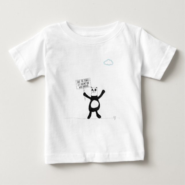 Panda-Schokolade Baby T-shirt (Vorderseite)