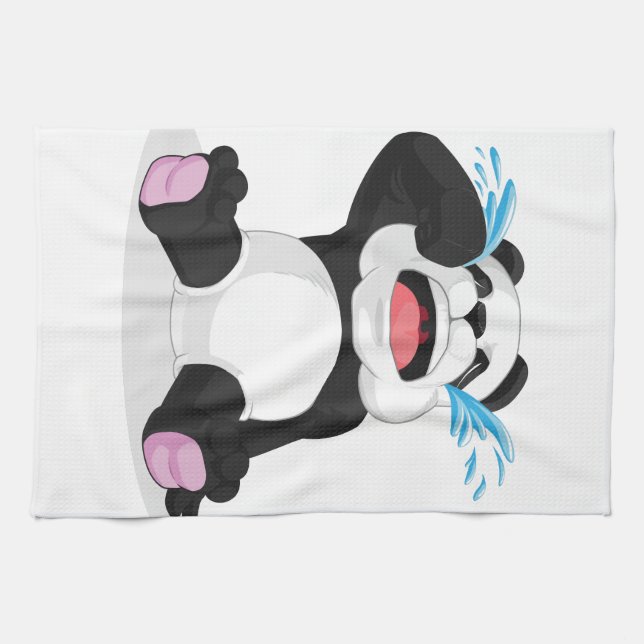 Panda-Schreien Geschirrtuch (Horizontal)