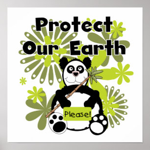 Panda schützt unsere T - Shirt und Geschenke auf d Poster