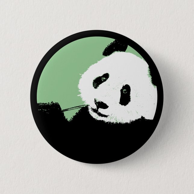 Panda. seagreen Kreis Button (Vorderseite)