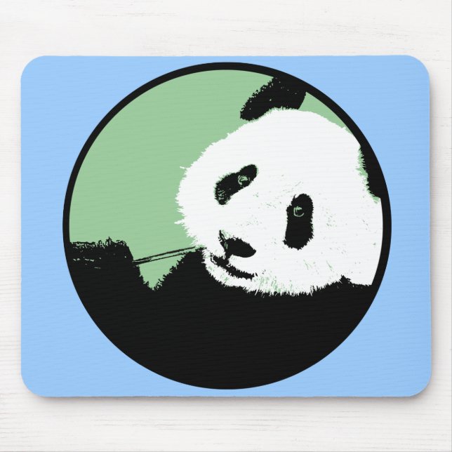 panda. seagreen Kreis. Mousepad (Vorne)