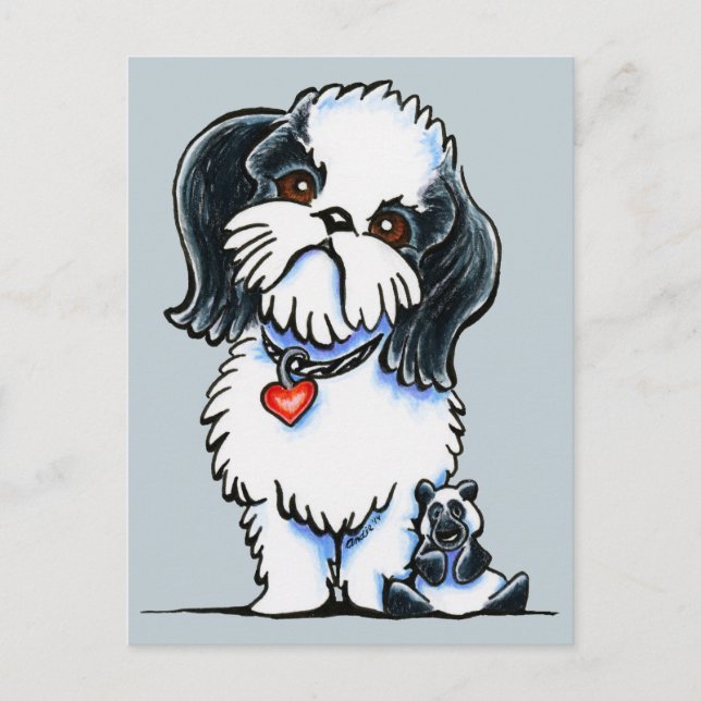 Panda Shih Tzu Postkarte (Vorderseite)