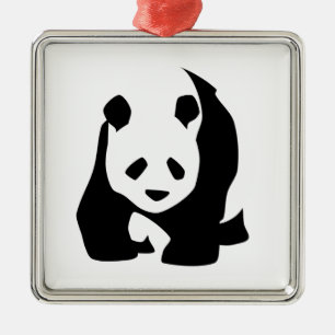 Panda Silbernes Ornament