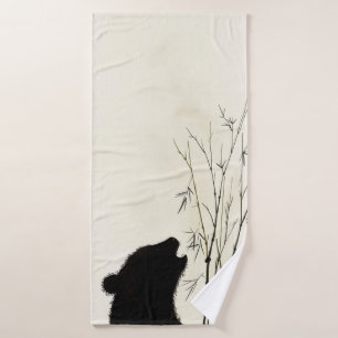 Panda-Silhouette Badehandtuch