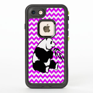 Panda Silhouette Green Bamboo Pink Zickzack