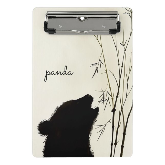 Panda-Silhouette Mini Klemmbrett (Vorderseite)