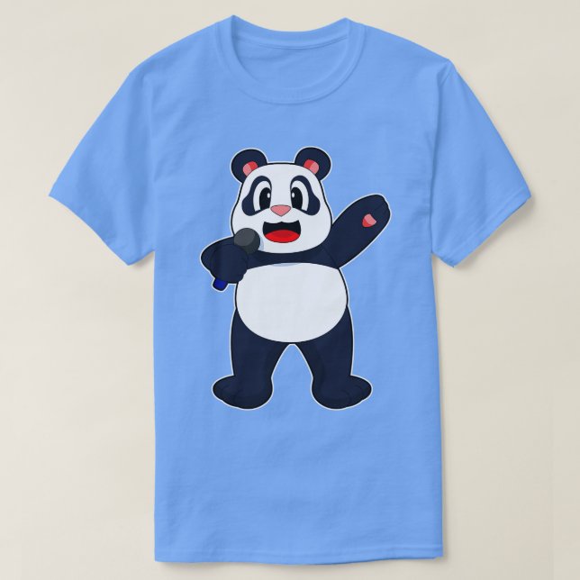 Panda Singer Microphone T-Shirt (Design vorne)