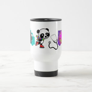 Panda Skate Eis Doktor Krankenschwester Sportmediz Reisebecher