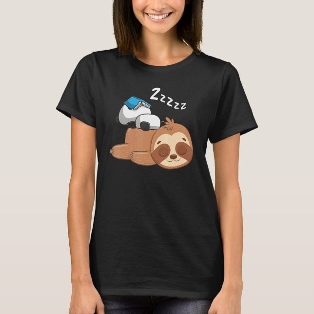 Panda Sleeping Sloth Lazy Sloths Animal Graphic T-Shirt (Vorderseite)