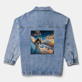 Panda Snowboarding Design von Rich AMeN Gill Jeansjacke