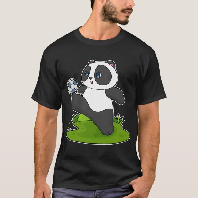 Panda Soccer Player Soccer T-Shirt (Vorderseite)