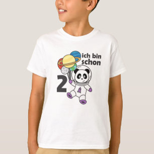 Panda Space Planet Zwei Jahre alt 2 Jahre alt T-Shirt