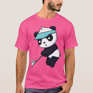 Panda spielt Golf Lustiges Tier Golfer Panda Bär T-Shirt
