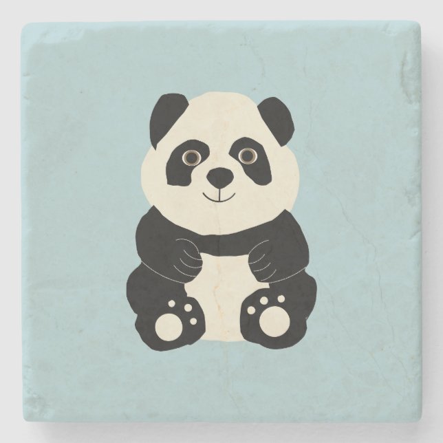 Panda Steinuntersetzer (Vorderseite)