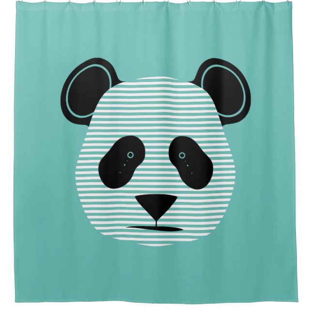 Panda Streifen Duschvorhang (Vorderseite)