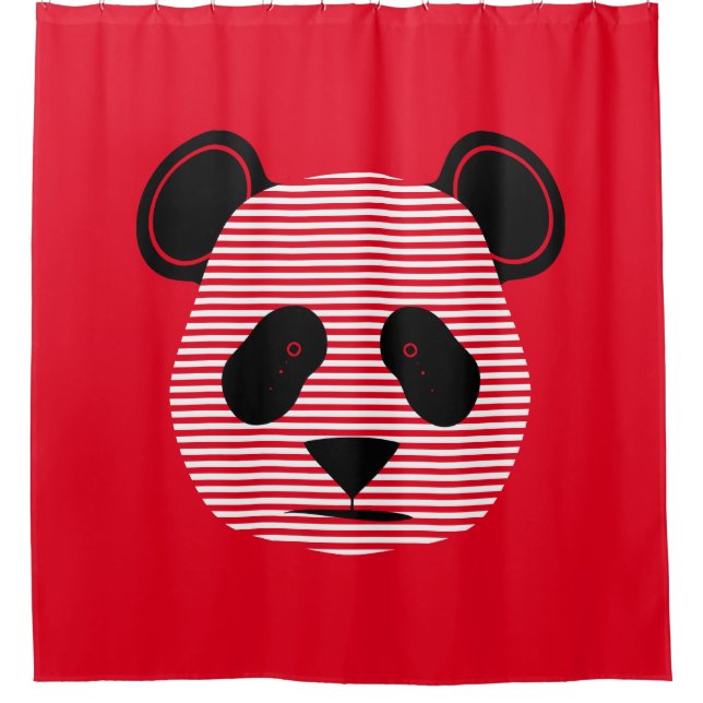 Panda Streifen Duschvorhang (Vorderseite)