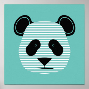 Panda Streifen Poster