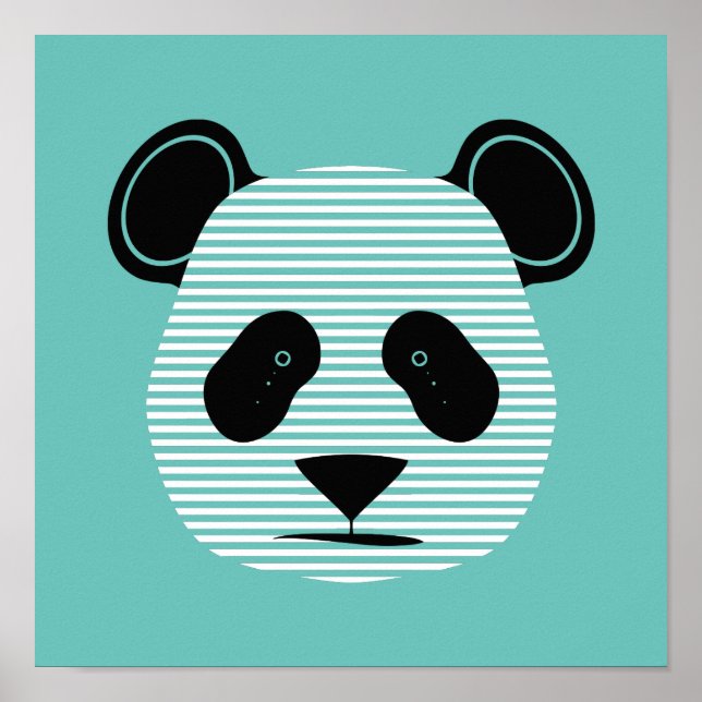 Panda Streifen Poster (Vorne)